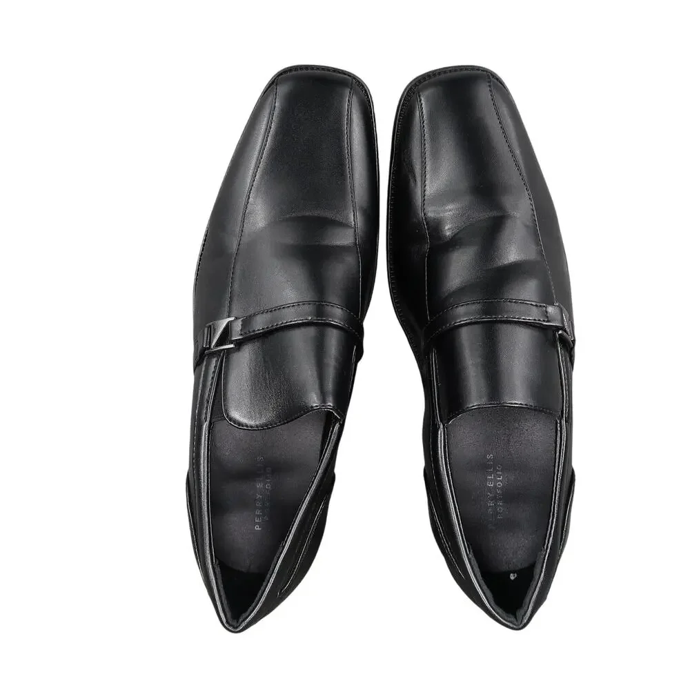 Perry Ellis Shoes Big Kids 6 Lucas Loafers Dress Slip On Formal Classic Black